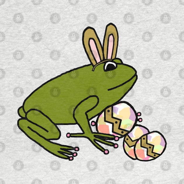 Funny Easter Bunny Ears Frog by ellenhenryart